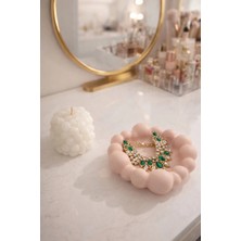 UltraMint Pembe Bubble Mumluk, Kolye ve Küpe Organizeri, Beyaz Mum - Yatak Odası Dekoru
