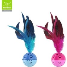 Nunbell Renkli Tüylü Zilli Top Kedi Oyuncağı 3'lü Set