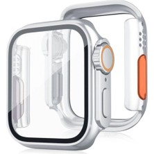 Marsilyan™- Apple Watch 44MM Watch 49MM Kasa Dönüştürücü ve Ekran Koruyucu - Gümüş