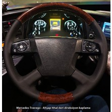 Stilix Garage Mercedes Actros Arocs Antos Atego 2018-2026 Araca Özgü Direksiyon Kılıfı Nokta Ahşap