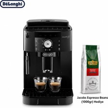 DeLonghi Tam Otomatik Siyah Espresso ve Kahve Makinesi, Güçlü Basınç Sistemi, Süt Köpürtücülü Pratik Kullanım ve Günlük Mutfak Için Hızlı Içecek Hazırlama Deneyimi