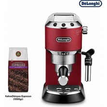DeLonghi Kompakt Kırmızı Espresso Hazırlama Makinesi, Toz Kahve Uyumu, Süt Köpürtme Aparatı, Hızlı Isınma ve Pratik Günlük Kahve Deneyimi Enerji Verimli Çalışma, Modern Görünüm ve Kolay Temizlikle