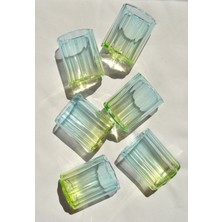 Qualitev 6\'lı Dalgalı Cam Bardak Mavi Yeşil Renkli Su Meşrubat Kokteyl Bardağı 250 ml Pinterest