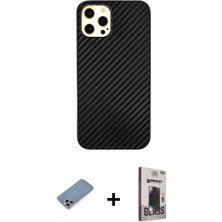 Pileli Store Pilelistore™ iPhone 12 Pro Max Kılıf Nova Çizgi - Siyah Bilvis Hayalet Cam Ekran Koruyucu + Shine Kamera Lens Koruma Cam - Gı