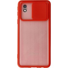 Hace Bazaar Mey Ithalat®  Samsung Galaxy A01 Core Kılıf Palm Buzlu Kamera Sürgülü Silikon - Kırmızı