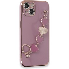 Hace Bazaar   iPhone 14 Plus Kılıf Esila Silikon - Mor