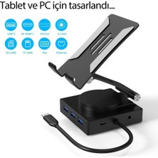 Hace Bazaar Mey Ithalat®  Dönüştürücü 10IN1 Hub 116 - Gri