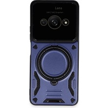 Hace Bazaar Mey Ithalat®   Poco C61 Kılıf Joy Lens Standlı Kapak - Lacivert