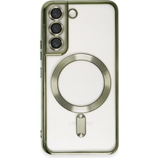 Hace Bazaar Mey Ithalat®  Samsung Galaxy S22 Kılıf Kross Magneticsafe Kapak - Koyu Yeşil