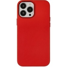 Hace Bazaar Mey Ithalat®  iPhone 13 Pro Max Kılıf Asya Deri Silikon - Kırmızı