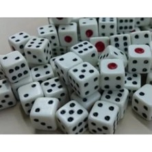 Esranın Dünyası Kaliteli Tavla Zarı Seti, 8mm Kırmızı Noktalı 10 Adet