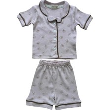 Bellamio Kids Kurdelalı Önden Düğmeli Kız Bebek Şortlu Pijama Takımı