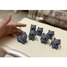 Aura Design Studio Kedi Figür 3D Anahtarlık, Çanta Süsü
