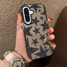 Powerfox Samsung Galaxy A36-A56 Uyumlu Silikon Kenar Sert Arka Anti Düşme Kılıfı Yıldız Desenleri MK01A
