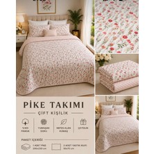 Caryum Yatak Örtüsü Çift Kişilik Pike & Battaniye & Ince Yorgan 2 Adet Yastık Kılıfı