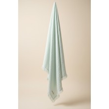 %100 Pamuk 4 Katlı Müslin Bebek Battaniyesi-Mint Renk 100X120 cm – Yumuşak&doğal, Saçaklı Örtü