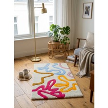 Tufting Tasarım Halı Renkli Çizgiler