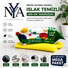 Nya Group 120 Adet Alkolsüz Islak Mendil + Mikrofiber Temizlik Bezi Seti