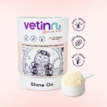 Vetinn Shine On - Kedi Deri ve Tüy Sağlığı Destekleyici, Toz Form, Dökülme Karşıtı, Tüy Parlaklığı, Kolay Taranan Tüyler