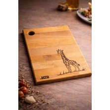 Htd Wood Zürafa Desenli Kesme Tahtası