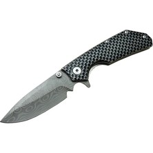 Freedom Storee Damascus Dms 2 16 Gri Kamp Çakı 21CM- Yarı Otomatik, Kemerlikli, Metal Sap