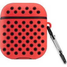 Motto Ticaret Newface Apple Airpods 2 (2.nesil) Spor Delikli Kılıf - Kırmızı-Siyah