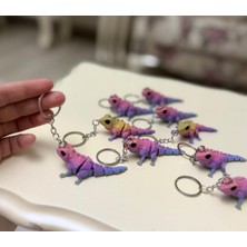 Aura Design Studio Hayvan Figür 3D Anahtarlık, Iguana, Hediyelik , Çanta Süsü