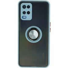 Mudanis Oppo A54 4g Kılıf Montreal Yüzüklü Silikon Kapak - Buz Mavi