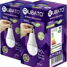 Rubato 2 Li 20W Şarjlı LED Ampul – Elektrik Kesintisinde Otomatik Yanan Acil Durum Ampulü