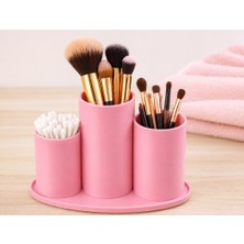 Hobby Fab Design Makyaj Fırçası ve Pamuk Düzenleyici Organizer – Çok Bölmeli Kozmetik Standı