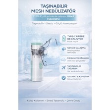Premini Taşınabilir Mesh Nebulizatör Hava Makinesi, Pilli ve Prizli, Sessiz Kullanım