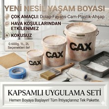 CAXCOLORS Cax Kokusuz Çok Amaçlı Yeni Nesil Yaşam Boyası - Dolap Fayans Mobilya Geri Dönüşüm Boya Seti (0.600G / 1l / 2l)