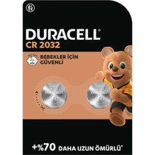 Duracell CR2032 3V Lityum Düğme Pil 2’li – Uzun Ömürlü Güvenlik