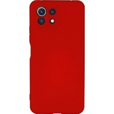 Mudanis Xiaomi Mi 11 Lite Kılıf Nano Içi Kadife Silikon - Kırmızı