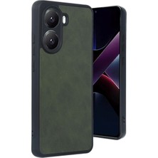 Mudanis Xiaomi Poco X7 Pro Kılıf Aras Deri Kapak - Koyu Yeşil