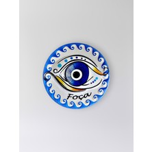 Mundy Foça Temalı Polyester Kabartmalı Nazar Magnet  Çap: 7 cm – Dekoratif Hediyelik Buzdolabı Süsü  (KOD:1204)