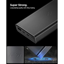 Terra Organik 20000 Mah Alüminyum Kasa 30W Usb-C + Usb-A Giriş/çıkış Hızlı Şarj 3 Portlu Powerbank / 1 Metre Type-C Harici Kablolu Taşınabilir Şarj Cihazı + Taşıma Çantası EA3020 - ABA09433