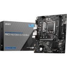 Terra Organik Msı Pro H610M-G Ddr4 Soket 1700 Ddr4 3200(OC) Pcı-E Gen 4 ,m.2 Usb3.2 1x 1g Lan Matx