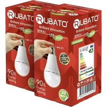 Rubato 30W Şarjlı LED Ampul – Elektrik Kesintisinde Otomatik Yanan Acil Durum Ampulü
