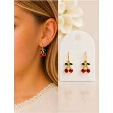 Kız Çocuk Kiraz Küpe Kirazlı Küpe Çocuk Takısı Kız Çocuk Küpesi Kirazlı Çocuk Küpesi