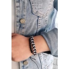 1 Adet Unisex Taraftar Bilekliği Boyu Ayarlanabilen Örgü Bileklik