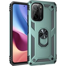 Mudanis Xiaomi Poco F3 Kılıf Sofya Yüzüklü Silikon Kapak - Yeşil
