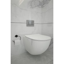 Terra Organik Banyo Siyah Tuvalet Kağıdı Asacağı,tuvalet Kağıdı Askısı,tuvalet Kağıtlığı - Delmeye Son Ister Yapıştır Ister Montajla