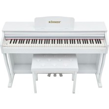 Köhner SLP-275 Wh Dijital Konsol Piyano, Bluetooth, Tuş Hassasiyeti, 88 Tuşlu, Kapaklı (Ve Tabure )