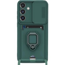 Mudanis Samsung Galaxy S25 Plus Kılıf Zuma Kartvizitli Yüzüklü Silikon - Yeşil