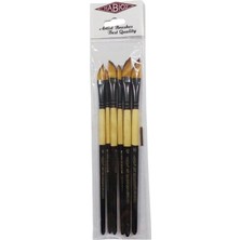 Terra Organik 6'lı Sentetik Akrilik Fırça Seti, Karışık Renkli, Yağlı Boya Için, 15 cm Sap Uzunluğu, 2.5 mm Fırça Genişliği, Standart Boy
