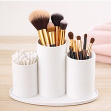 Hobby Fab Design Makyaj Fırçası ve Pamuk Düzenleyici Organizer – Çok Bölmeli Kozmetik Standı