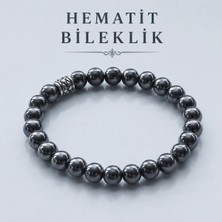 Evcikuş Hematit 8mm Doğal Taş Bileklik – Erkek Premium Kutulu Bileklik (Elastik, Şık Tasarım)