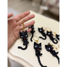 Aura Design Studio Kedi Figür 3D Anahtarlık, Çanta Süsü