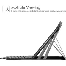 Terra Organik Galaxy Tab S6 Lite 2024 P620 P610 ile Uyumlu Kılıf Kablosuz Klavyeli Mobax 13-15-17 Siyah